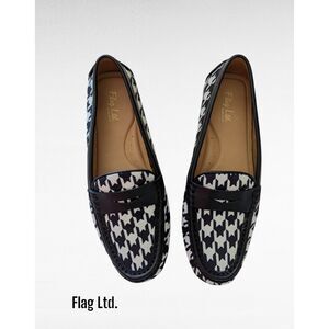 NWOT Flag LTD. Women's Morgan Nappa Grove houndstooth loafers  Sz 10M